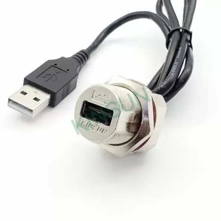 מחבר USB מתכתי עמיד למים עם כבל חיבור USB